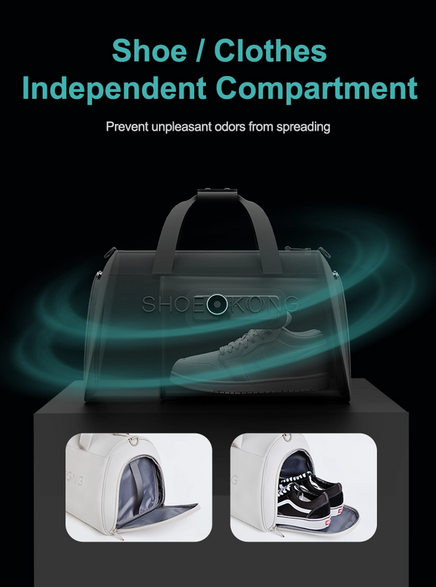 With an independent telescopic shoe compartment, TOHUGS bag keeps your gear organized and protected.
